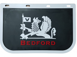Bedford Dual Wheel Size- Truck Mud Flaps 1 x Pair. White/red Script on Black